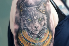 Bastet Katzenportrait Tattoo