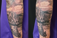 Wolf Spiegelung Tattoo